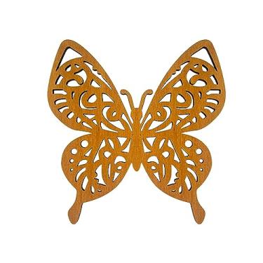 Imagem de Tapetes de isolamento térmico em forma de borboleta oca de madeira para casa de madeira centros de mesa almofadas de bebida vazadas para bebidas decorações de casa