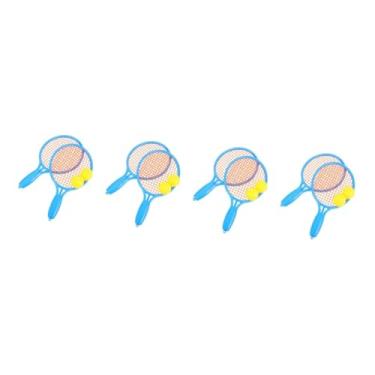 Imagem de BESPORTBLE 4 Conjuntos Jogo De Tênis Infantil Brinquedos De Tênis De Fitness Para Crianças Raquete De Tênis De Brinquedo Jogos Infantis Ao Ar Livre Cortiça Criança Pequena Pai-filho Plástico