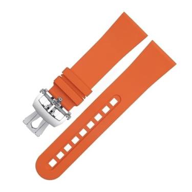 Imagem de DFAMIN Para pulseira Blancpain Fifty Fathoms 5000 5015 pulseiras de cinto de relógio substituição 23 mm fluorosa FKM borracha macia pulseiras (cor: laranja4, tamanho: 23mm)
