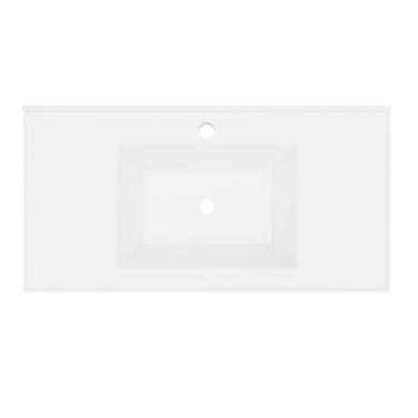 Imagem de Lavatório em Mármore Sintético 80cm Quadri Móveis Bosi Branco