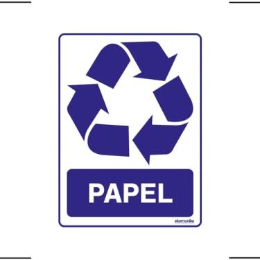 Imagem de Adesivo De Sinalização Lixo Papel 15x20 Ekomunike - S-239 F9e