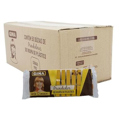 Imagem de Kit 50 Dúzias Pregador de Plastico Gina para roupas tecidos varal lençol decoração 600 un Cor:amarelo