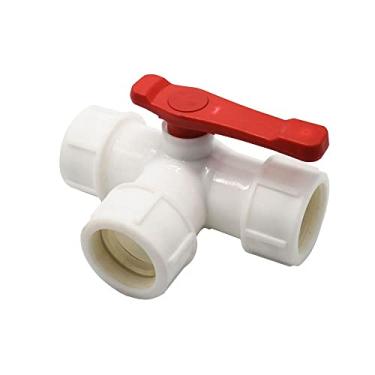 Imagem de Pipe Tee, 20/25/32/40/50/63mm Water Pipe Tee Coupler Plastic Ball Valve 3-Way Quick Connector T-Type PVC PE Fast Connection WHITE (Color : 50mm x TEE)