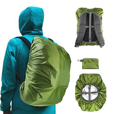 Imagem de Frelaxy Capa de chuva para mochila impermeável, impermeabilização tripla atualizada, alça de fivela cruzada antiderrapante (verde militar, G (para mochila 35L-50L))