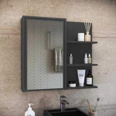 Imagem de Espelheira para Banheiro 1 Porta e Praleiras Paula Grafite
