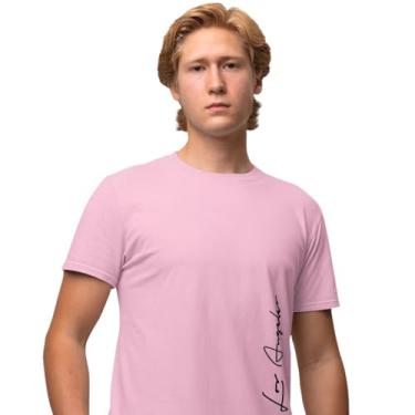 Imagem de Camisa Camiseta Genuine Grit Masculina Estampada Algodão 30.1 Los Angeles - M - Rosa Bebe