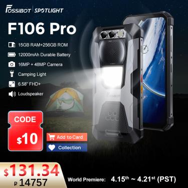 Imagem de FOSSIBOT-F106 PRO Smartphone robusto  telefones celulares  estreia mundial  15GB  256GB  MTK G85