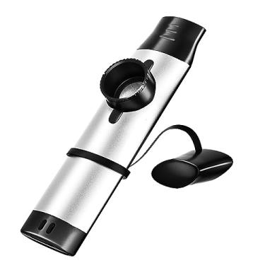 Imagem de Kazoos para adultos, Kazoo de metal com 5 diafragmas de flauta, Kazoos com tom ajustável para guitarra, ukulele, violino, piano, teclado, instrumentos musicais mini Kazoos para crianças a granel (prata)