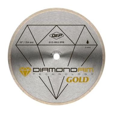 Imagem de QEP 6-1003Q Lâmina de diamante com aro contínuo, 25 cm de diâmetro, mandril de 5/8 polegadas, corte molhado, RPM máximo 6115