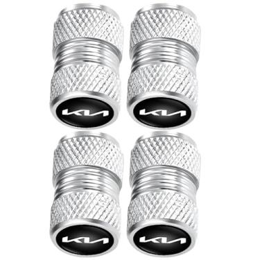 Imagem de Tampas de haste de válvula de pneu de carro de metal compatíveis com KIA NIRO Rio Sportage Sorento Soul Stinger Seltos Cadenza K900 Forte Todos os modelos Tampa de roda, tampas de válvula de ar acessórios de decoração de estilo 4 peças