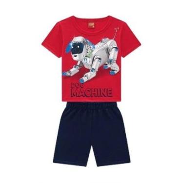 Imagem de Kyly Conjunto Camiseta e Bermuda Dog Machine Vermelho-Masculino