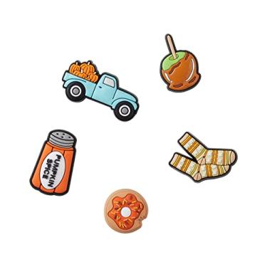 Imagem de Crocs Berloques de sapato Jibbitz unissex para adultos - Pacote múltiplo de Halloween, pingentes de terror, Tempero de abóbora, 5 Pack