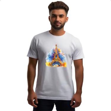 Imagem de Camiseta Unissex Torre Eiffel Watercolor - Alearts