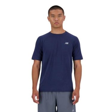 Imagem de New Balance Camiseta masculina de malha, Azul-marinho, M