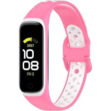 Imagem de Pulseiras Esportivas NSmart compativeis com Galaxy Fit2 SM-R220 (R220, Rosa com Branco)