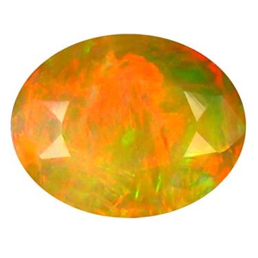 Imagem de 1,77 ct AAA+ Corte oval de qualidade de pedra premium (10 x 8 mm) opala arco-íris não aquecida genuína pedra preciosa solta