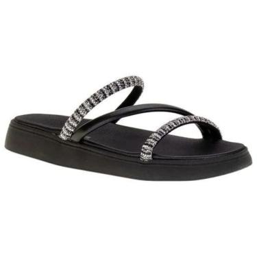 Imagem de Papete Moleca Strass Brilho Feminina Preta