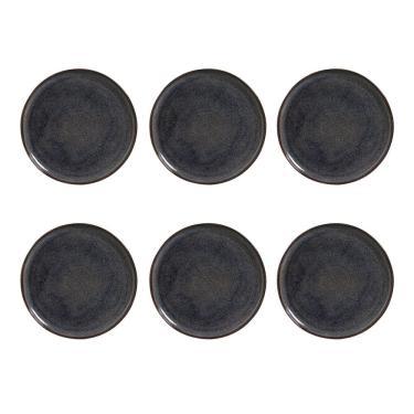 Imagem de Conjunto de Pratos Rasos Porto Brasil Bio Titanium com 6 Peças - Azul