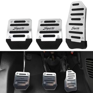 Imagem de Flygun Conjunto de 3 almofadas de pedal antiderrapantes para carro, capas de pedal de acelerador, protetores de pedal de freio de carro, acessórios universais de substituição para automóveis, para a