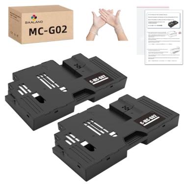 Imagem de Cartucho de manutenção MC-G02 para impressora Canon PIXMA G620 G3260 G1220 G2160 G3160 G2260 G3360 G1420 G2420, alta capacidade, chip novo (MCG02 MC-G02 Caixa de manutenção, pacote com 2)
