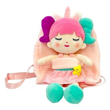 Imagem de Mochila Fofinha Boneca Branca Unicornio e Mochila Rosa Caa TOYS