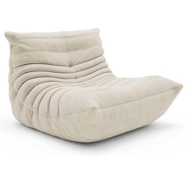 Imagem de Sofá reclinável macio com saco de feijão - cadeira de lareira antiga para sala de estar, quarto, escritório e assentos de canto de salão de beleza