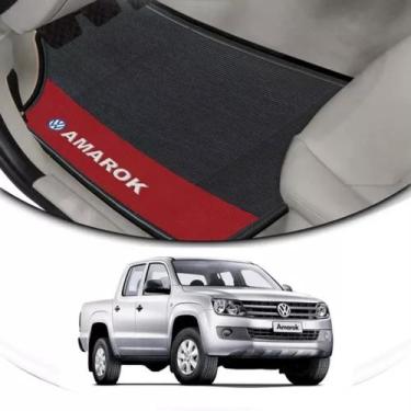 Imagem de Jogo 4 Tapetes De Carro Amarock Borracha E Couro - LM MAGAZINE, Vermel