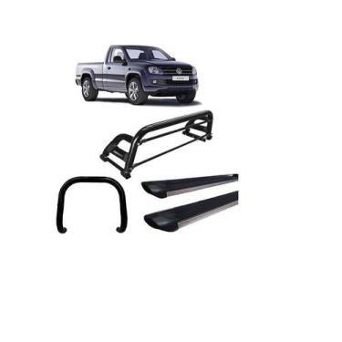 Imagem de Kit Quebra Mato+estribo P.brilho +santo Anh2/amarok Cs Preto - HOZZ