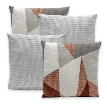 Imagem de Kit 4 Capas Piquet P/ Almofadas 40x40 Com Zíper Lisas e Estampadas - R