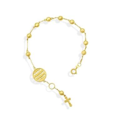 Imagem de Pulseira de Ouro 18K Bolas Maria Passa Frente - Elegancy Joias