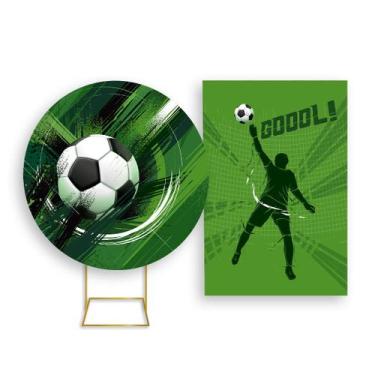 Imagem de Painel De Festa Redondo 1,50x1,50 + Painel Vertical 1,50x2,20 - Futebo