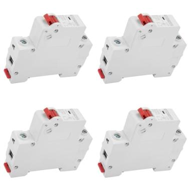 Imagem de Disjuntor Miniatura 4 Unidades 16A DC Com Proteção contra Vazamento para Elétrico Doméstico