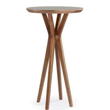 Imagem de Mesa Bistro Recife Estrutura Madeira Tampo Vidro Off White Base Mel 10