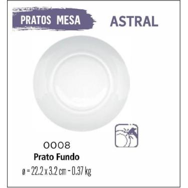 Imagem de Jogo De Prato Astral 06 Pratos Fundo - 23Cm Vidro - Nadir Figueiredo