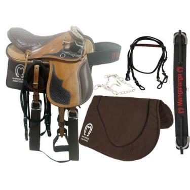 Imagem de Sela Para Cavalo Arreada De Cabeça 15,5 Polegadas Adulto + Acessorios 