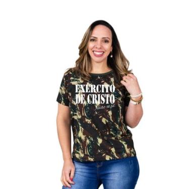 Imagem de Blusa Tshirt Camuflada Exercito de Cristo + Boina - Kit - Tedy Camiset