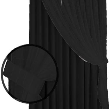 Imagem de cortina para quarto e sala blecaute Jade 4,00 x 2,30 preto - Bravin Co