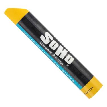 Imagem de Soho Urban Artist Bastão de óleo solúvel em água para artistas – bastão de tinta a óleo médio amarelo – 37 ml – sem necessidade de pincéis ou solventes, pinte qualquer superfície preparada, limpeza