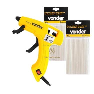 Imagem de Maquina Cola Quente Profissional 20w Bivolt 8mm 18 Bastões Vonder