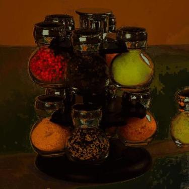 Imagem de Porta Condimentos Giratório De Plástico  12 Potes De Vidro Poli - bon 