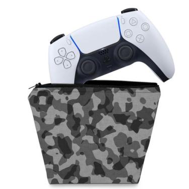 Imagem de Capa Compatível PS5 Controle Case - Camuflado Cinza - Pop Arte Skins