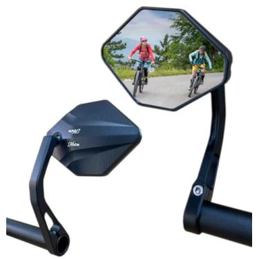 Imagem de Hafny 2024 NOVO Espelho de extremidade de barra de motocicleta, espelho retrovisor anodizado de liga CNC, lente de vidro convexo, Ebikes, E-bikes, espelhos de scooter, HF-M701S-FS001