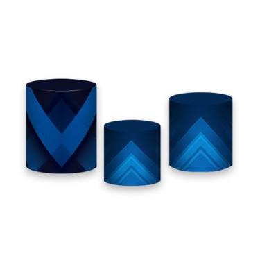 Imagem de Trio de Capas de Cilindro -  Geométrico Terno Azul 075 - Via Cores