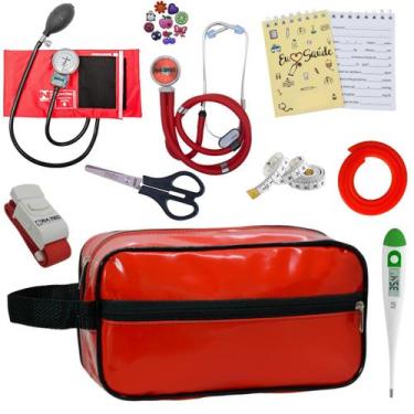 Imagem de Kit Academico Enfermagem Esfigmomanometro Aparelho de Pressao Estetosc