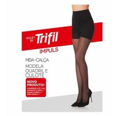 Imagem de Meia Calça Modeladora fio 20 trifil redutora levanta bumbum 6937, Pret
