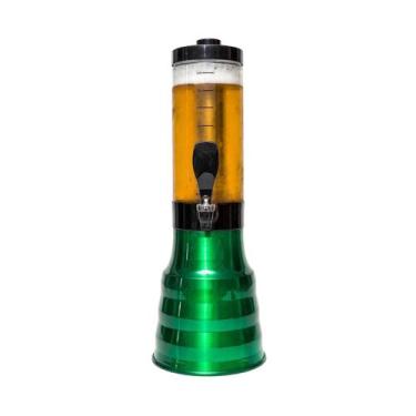 Imagem de Torre De Chopp Beer 2.2L Copo Giratório Com 3 Tubo Gelante Base De Alu