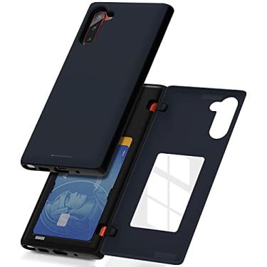 Imagem de Capa carteira Goospery para Galaxy Note 10 com suporte para cartão, capa protetora para celular com camada dupla NT10-MDB, Midnight Blue