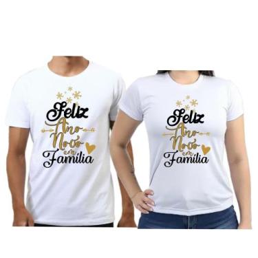 Imagem de Kit 2 camisetas feliz ano novo em família réveillon casal - Dogs, Bran