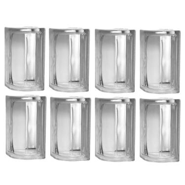 Imagem de Kit 8 Bloco de Vidro Canto P/ Acabamento 19x19x8 Tradestar