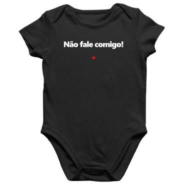 Imagem de Body Bebê Algodão Não fale comigo! - Foca na Moda, Preto, P
